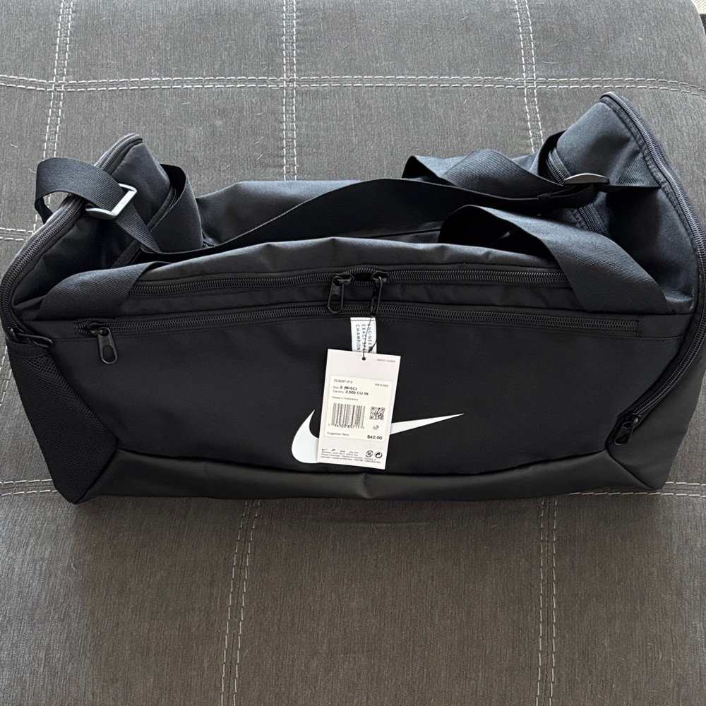 Nike Black and White Duffel Bag